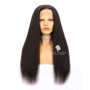 Kinky Straight High Quality Natural Color Malaysian Virgin Hair Full Lace Wigs [MFW03]