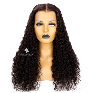 Natural Curly13*4in Fake Scalp Lace Front Wig Invisible Knots Virgin Human Hair [SMW03]