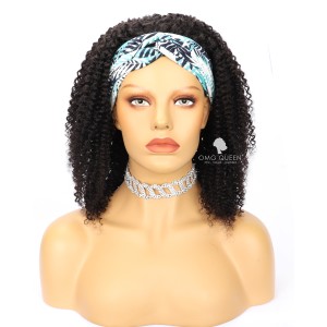 Natural Kinky Curl Headband Wig Affordable Virgin Human Hair [HBW08]