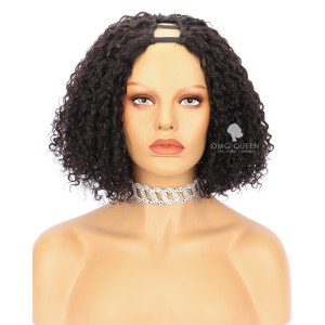 [Clearance] KINKY CURLY Bob style Human Hair U Part Wigs [CS04]
