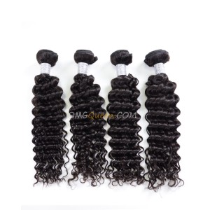Deep Wave Virgin Brazilian Hair Natural Color 4pcs Hair Weave/Weft Unprocessed Hair [BHW38]