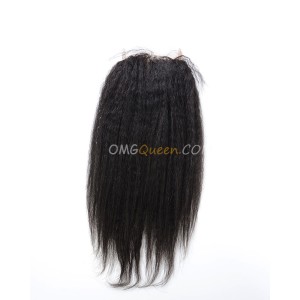 Virgin Brazilian Hair Kinky Straight 4X4inches Lace Closure Natural Color Affordable Hair [BLC10]