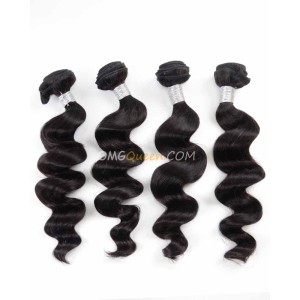 Natural Color Loose Wave Virgin Brazilian Hair 4pcs Hair Weave/Weft Unprocessed Hair [BHW33]