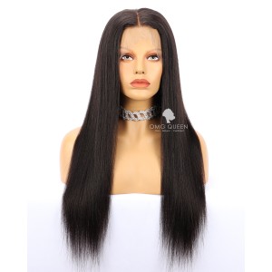 Virgin Brazilian Hair Yaki Straight Lace Front Wigs Affordable Good Quality Hair [BLW02]