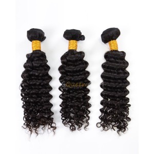 Natural Color Deep Wave 3pcs Hair Weave/Weft Indian Virgin High Quality Hair [IHW28]