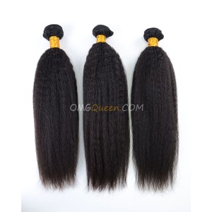 Natural Color Virgin Indian Kinky Straight 3pcs Hair Weave/Weft High Quality Hair [IHW25]