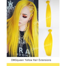 Hair extensions yellow top