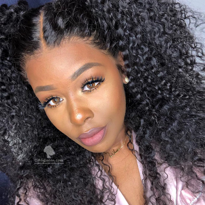 Natural Curly Lace Front Wigs Indian Remy Human Hair On Sale[ILW32]